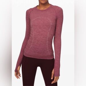 Lululemon Swiftly Wool Pullover Long Sleeve Pink Size 6 Running Shirt